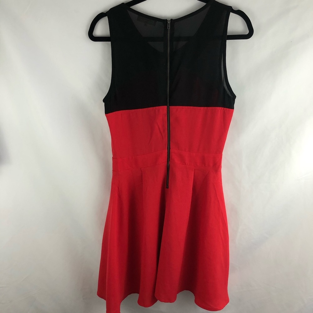 Sugar Lips Pink and Black Mesh Panel Mini Dress - Picture 3 of 6